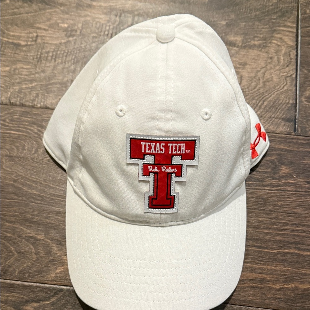 Under Armour White and Red Texas Tech Hat